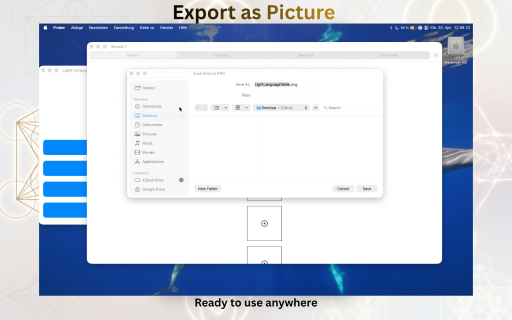 Export save dialog.